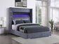 Tisdall Upholstered Queen Flame Visualizer Bed Grey