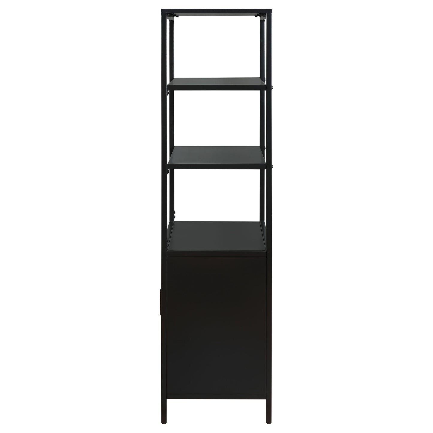 Amherst 3-shelf Radio Weave Cane Metal Accent Cabinet Black