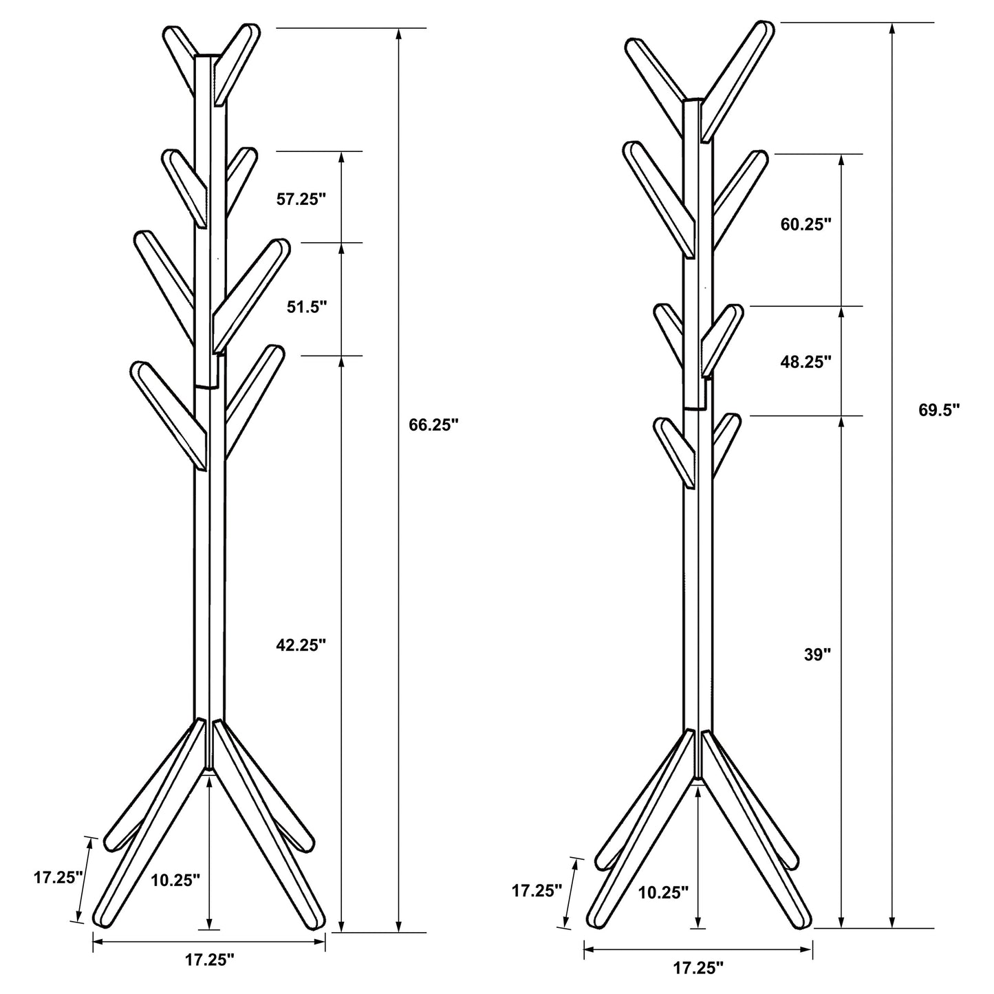 Margaret Solid Wood Coat Rack Clothing Hanger Natural Oak