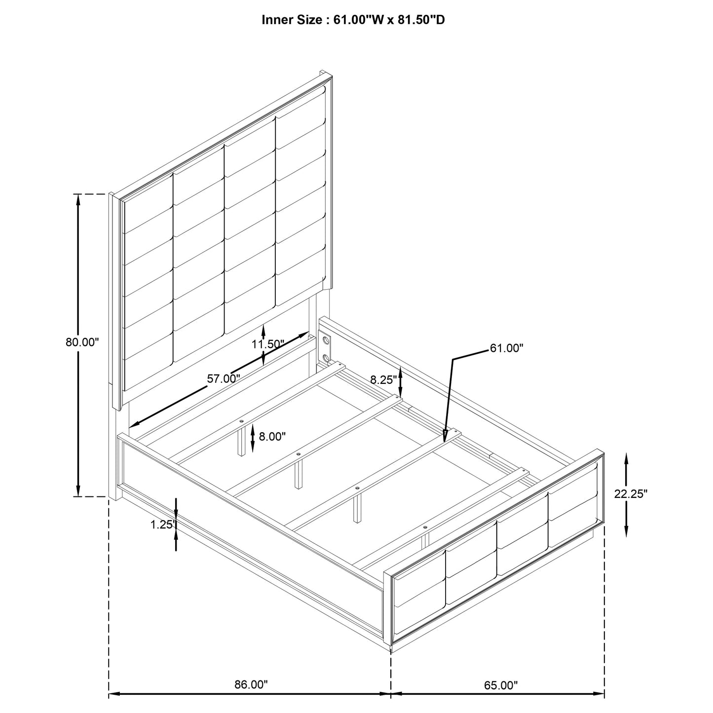 Durango 80-inch Queen Panel Bed Taupe Oak