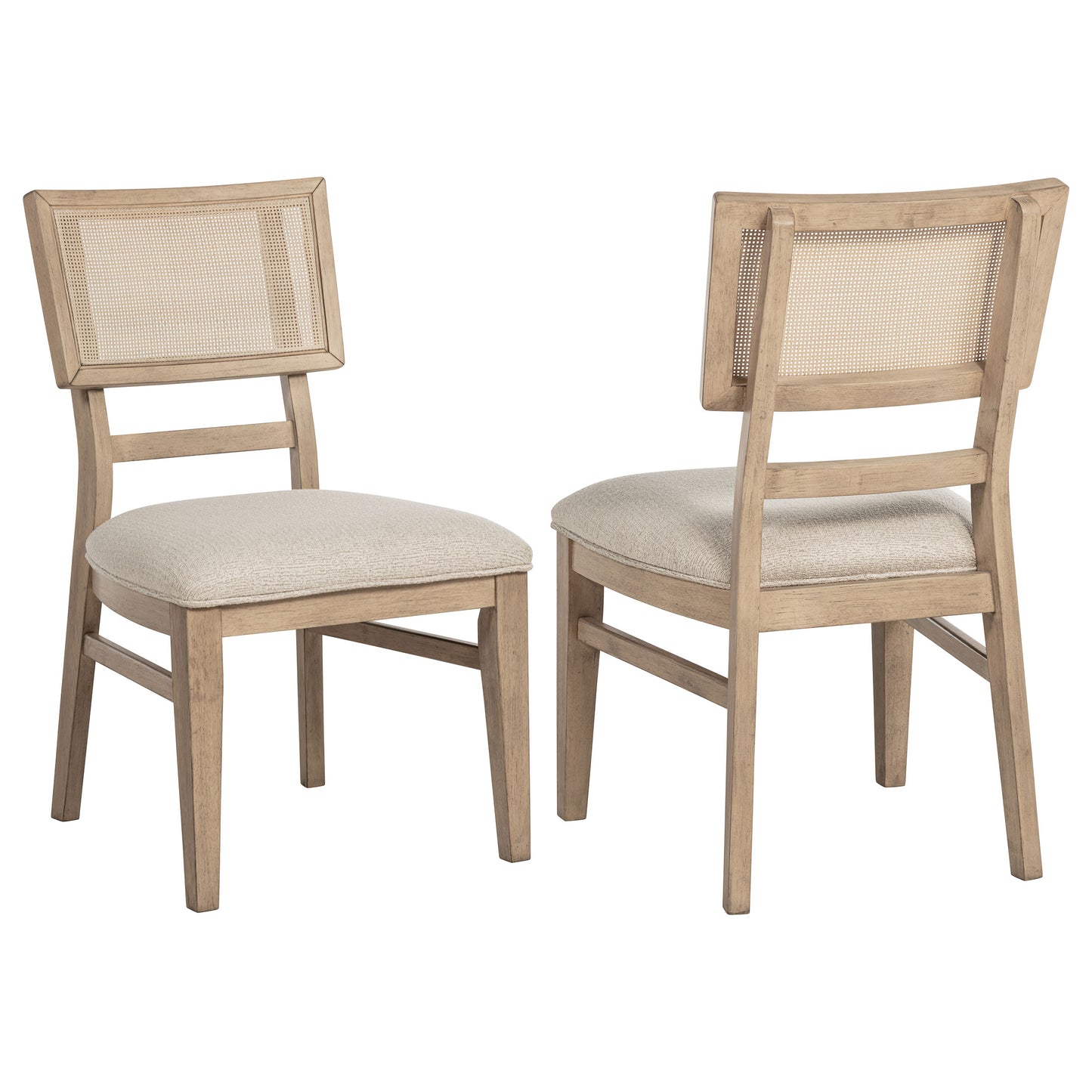 Kailani Rattan Cane Dining Side Chair Beige Oak (Set of 2)