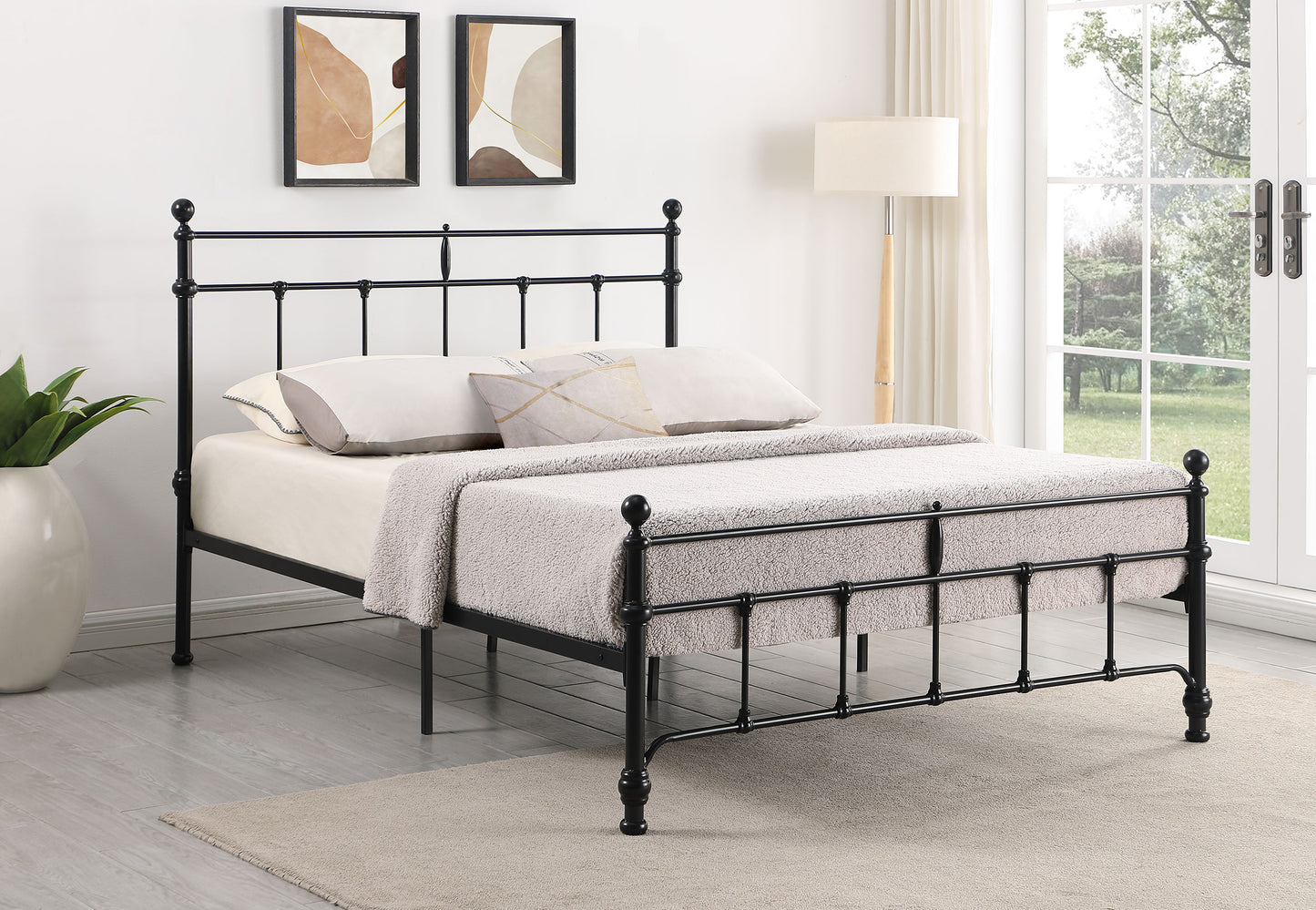 Novak 48-inch Metal Full Open Frame Bed Matte Black