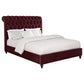 Devon 57-inch Upholstered Eastern King Panel Bed Wine Red