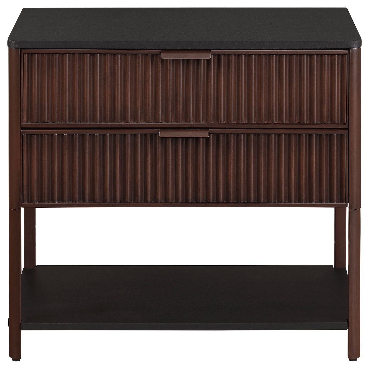 Zimmerlee 2-drawer Side Table with Shelf Rust Brown