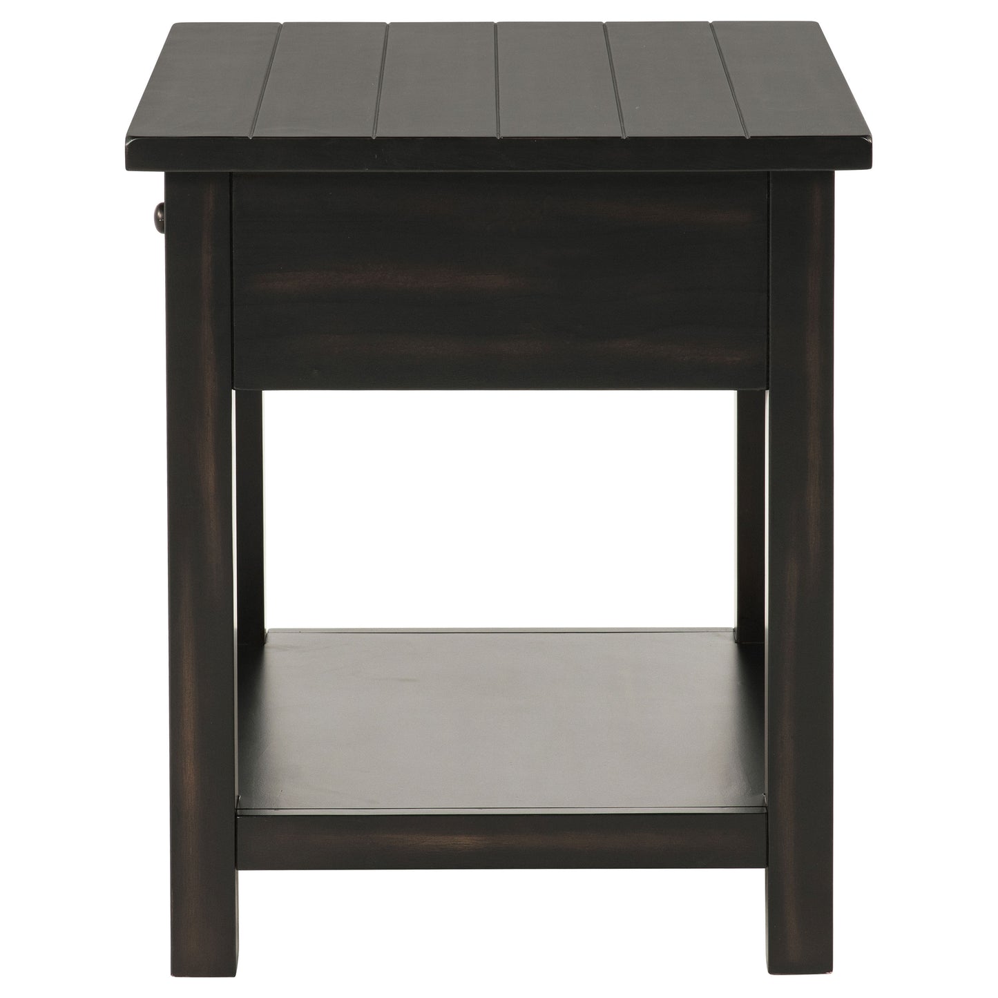 Payne 1-drawer Wood End Table with Shelf Distressed Java