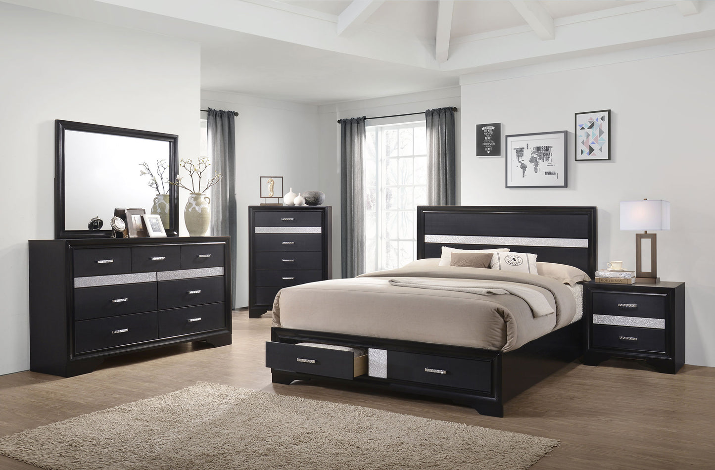 Miranda 5-drawer Bedroom Chest Black