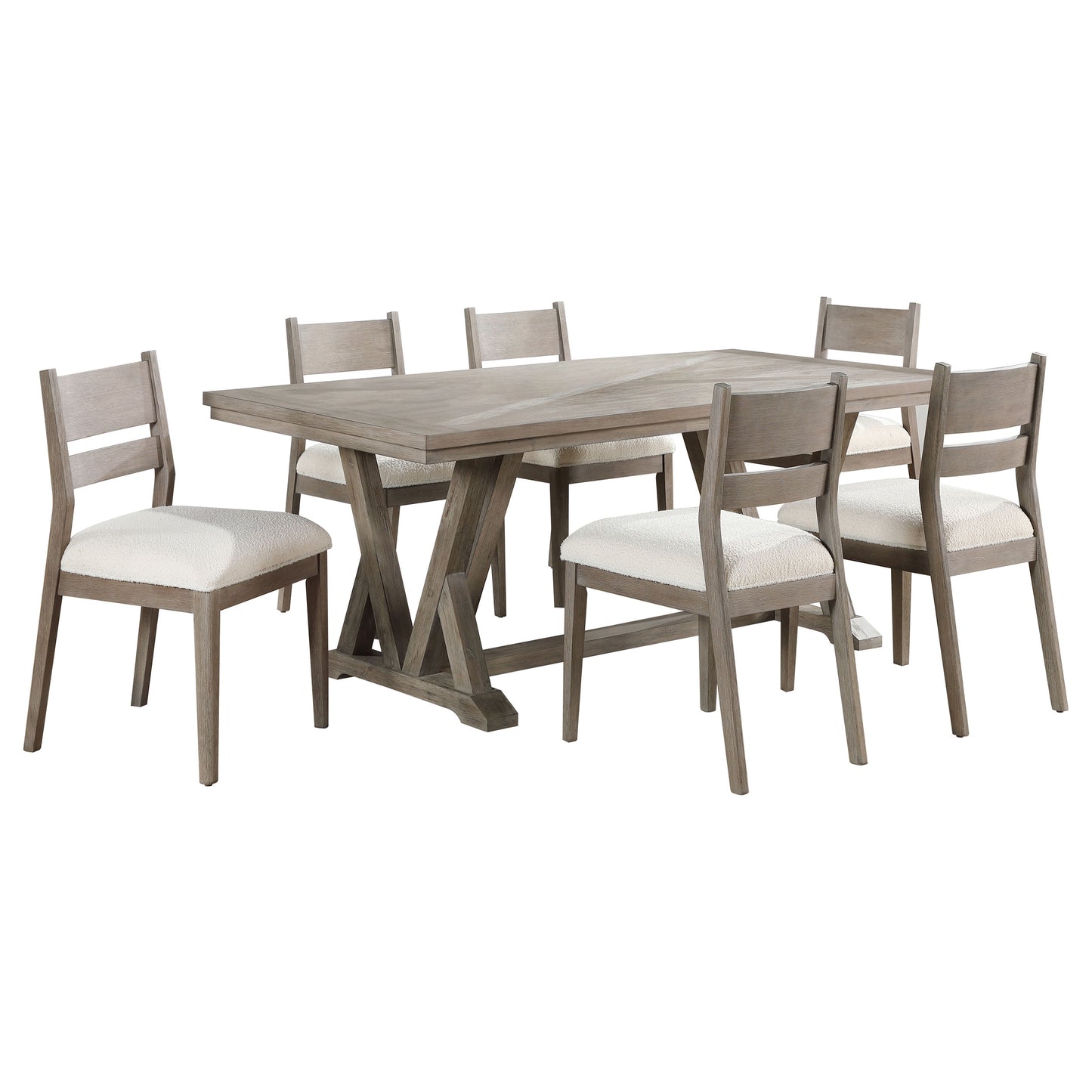 Cornelia 7-piece Rectangular Dining Table Set Coastal Grey