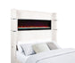 Tisdall Upholstered Queen Flame Visualizer Bed Cream