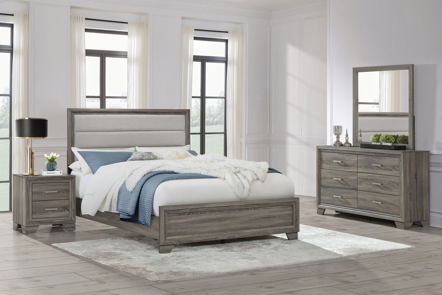 Wright 4-piece California King Bedroom Set Brown Oak