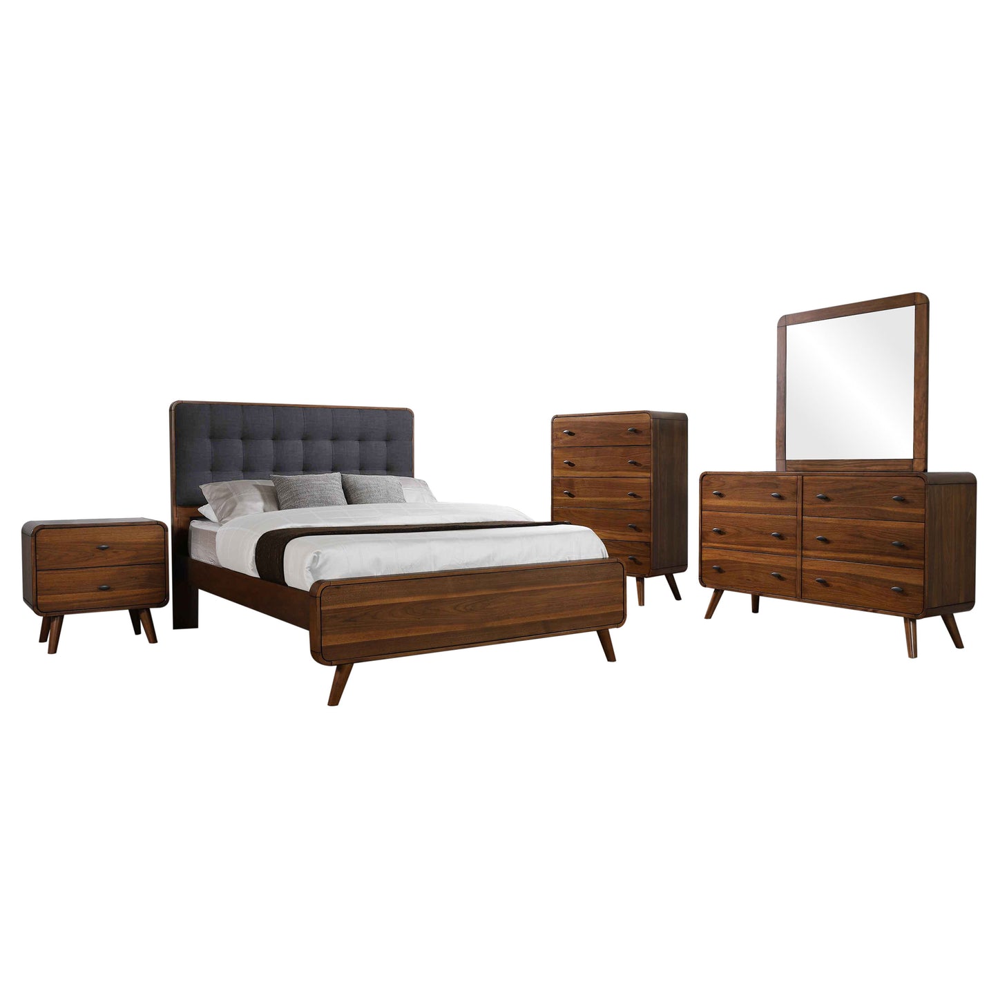 Robyn 5-piece Twin Bedroom Set Dark Walnut