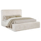 Rebecca Faux Fur Upholstered Queen Bed Cream