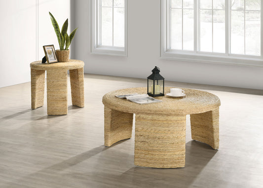 Artina 2-piece Rattan Coffee and End Table Set Natural