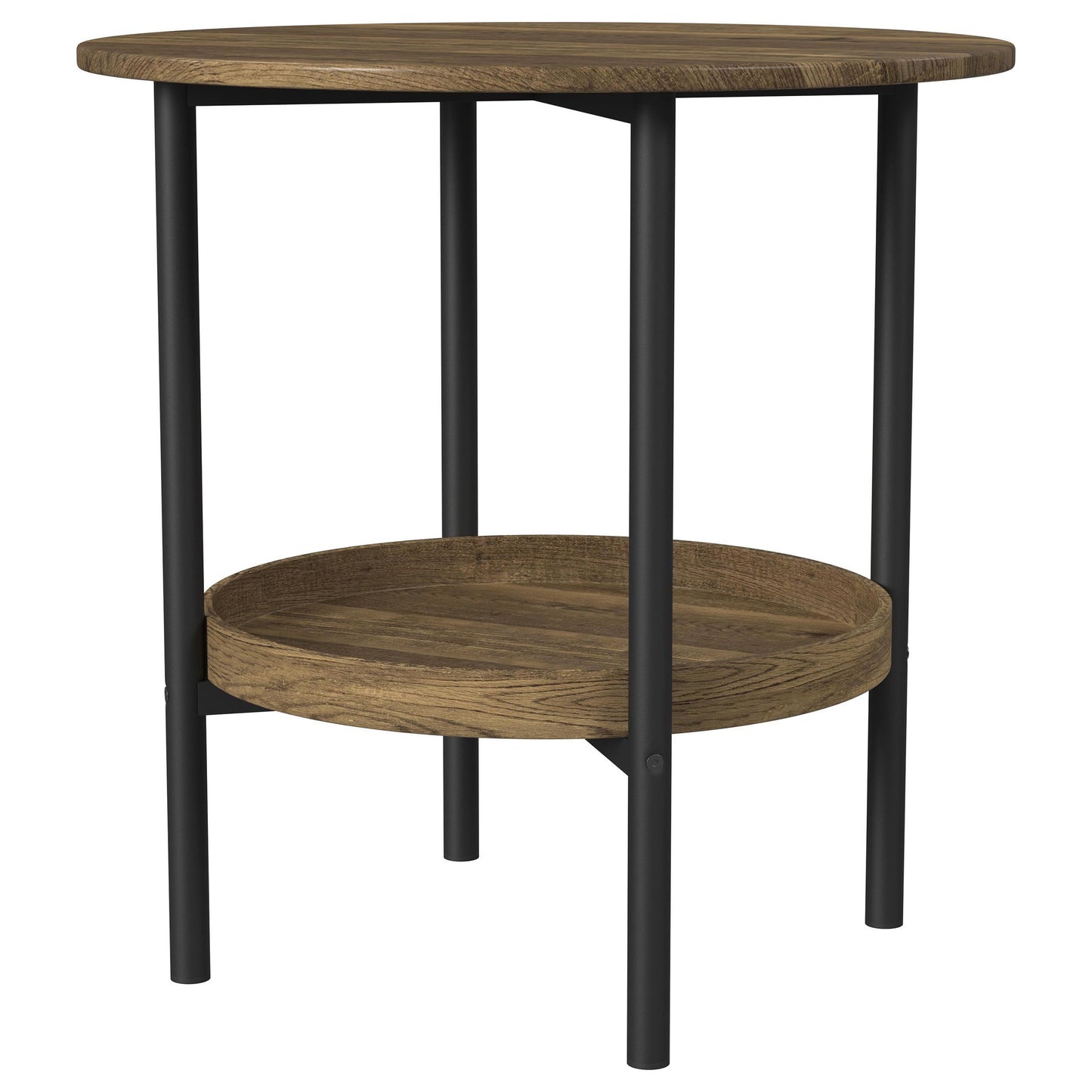 Delfin 3-piece Round Coffee and End Table Set Brown