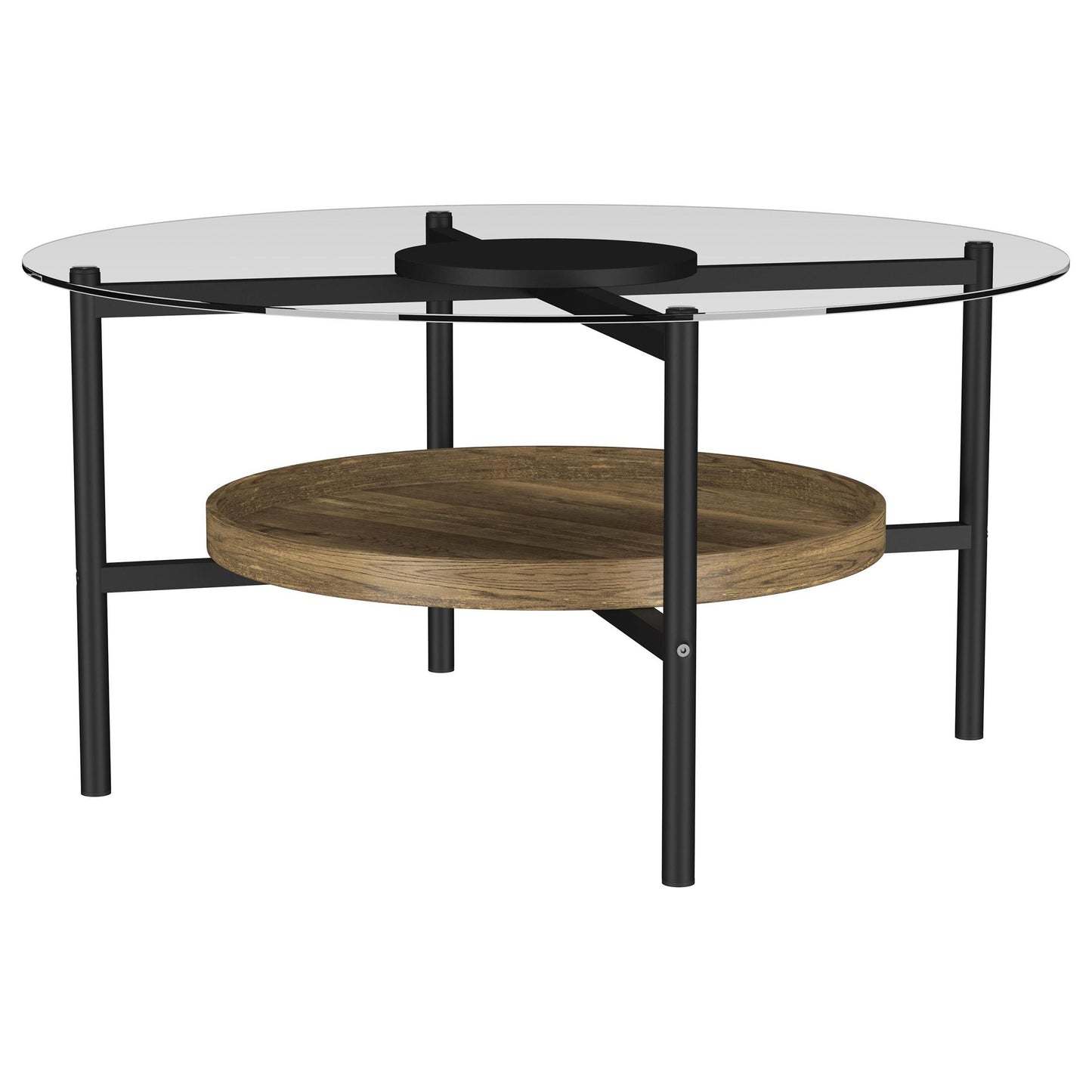 Delfin 3-piece Round Coffee and End Table Set Brown