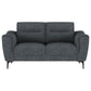 Nolan Upholstered Sloped Track Arm Loveseat Charcoal