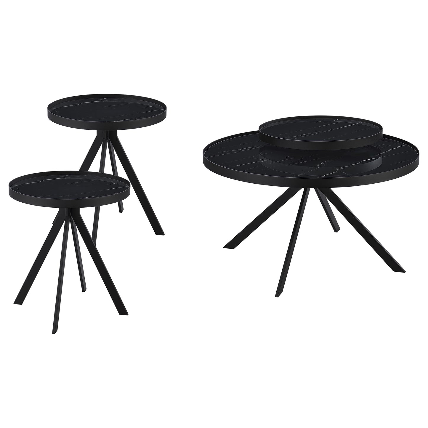 Briggs 3-piece Round Coffee and End Table Set Black