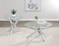 Kenzie 2-piece Round Coffee and End Table Set Chrome