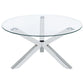 Kenzie 2-piece Round Coffee and End Table Set Chrome