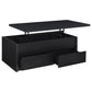 Knapp Lift Top Cocktail Coffee Table with Dual Drawers Black