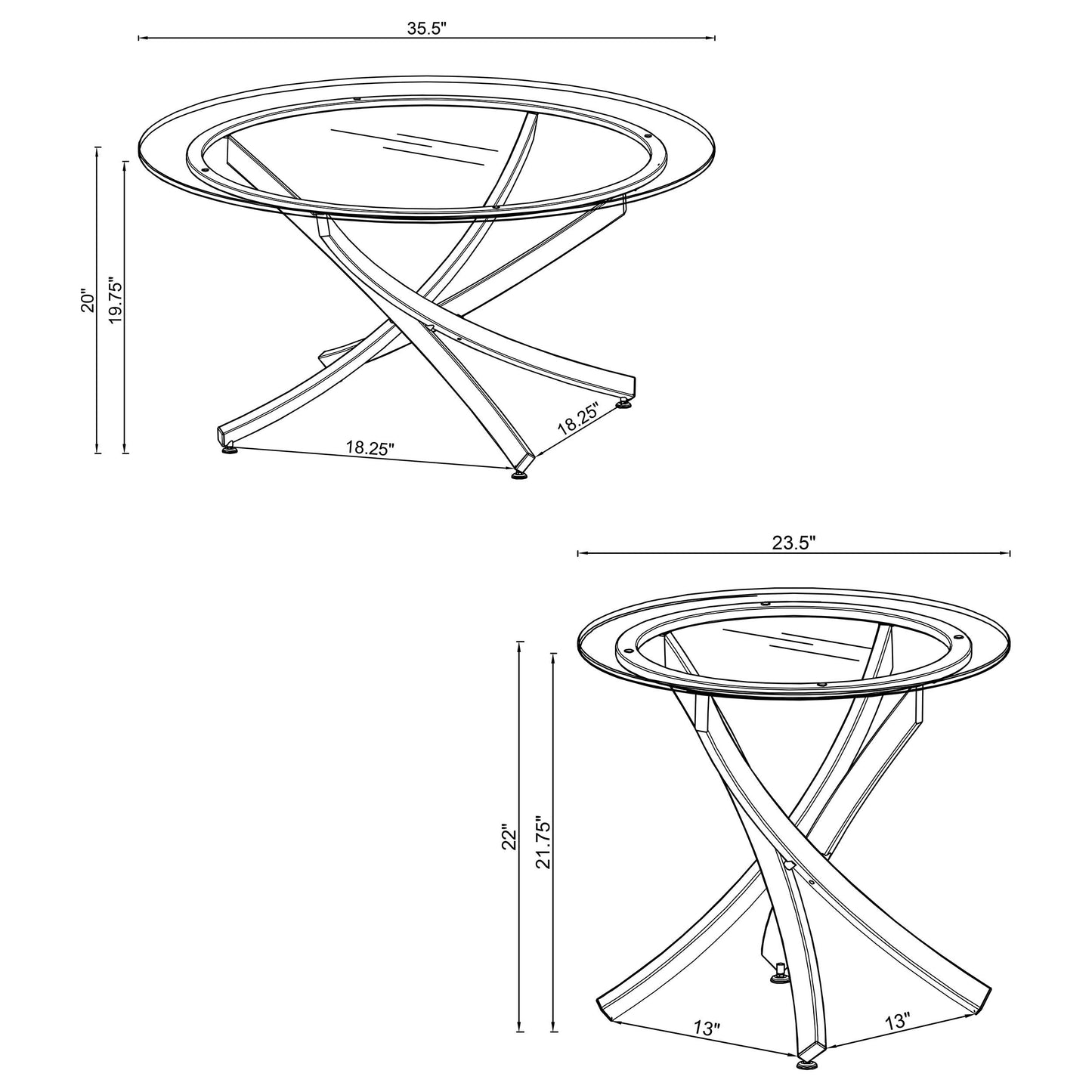 Brooke 3-piece Round Coffee and End Table Set Rose Brass