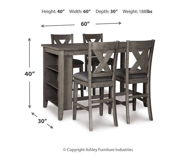 Caitbrook Counter Height Dining Table and 4 Barstools