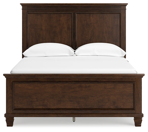 Danabrin Full Panel Bed with Mirrored Dresser and Nightstand