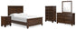 Danabrin Full Panel Bed with Mirrored Dresser, Chest and Nightstand