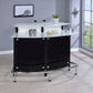 Keystone Curved Glass Top Home Bar Wine Cabinet Black