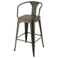 Cavalier Metal Bar Chair Dark Elm and Matte Black (Set of 2)