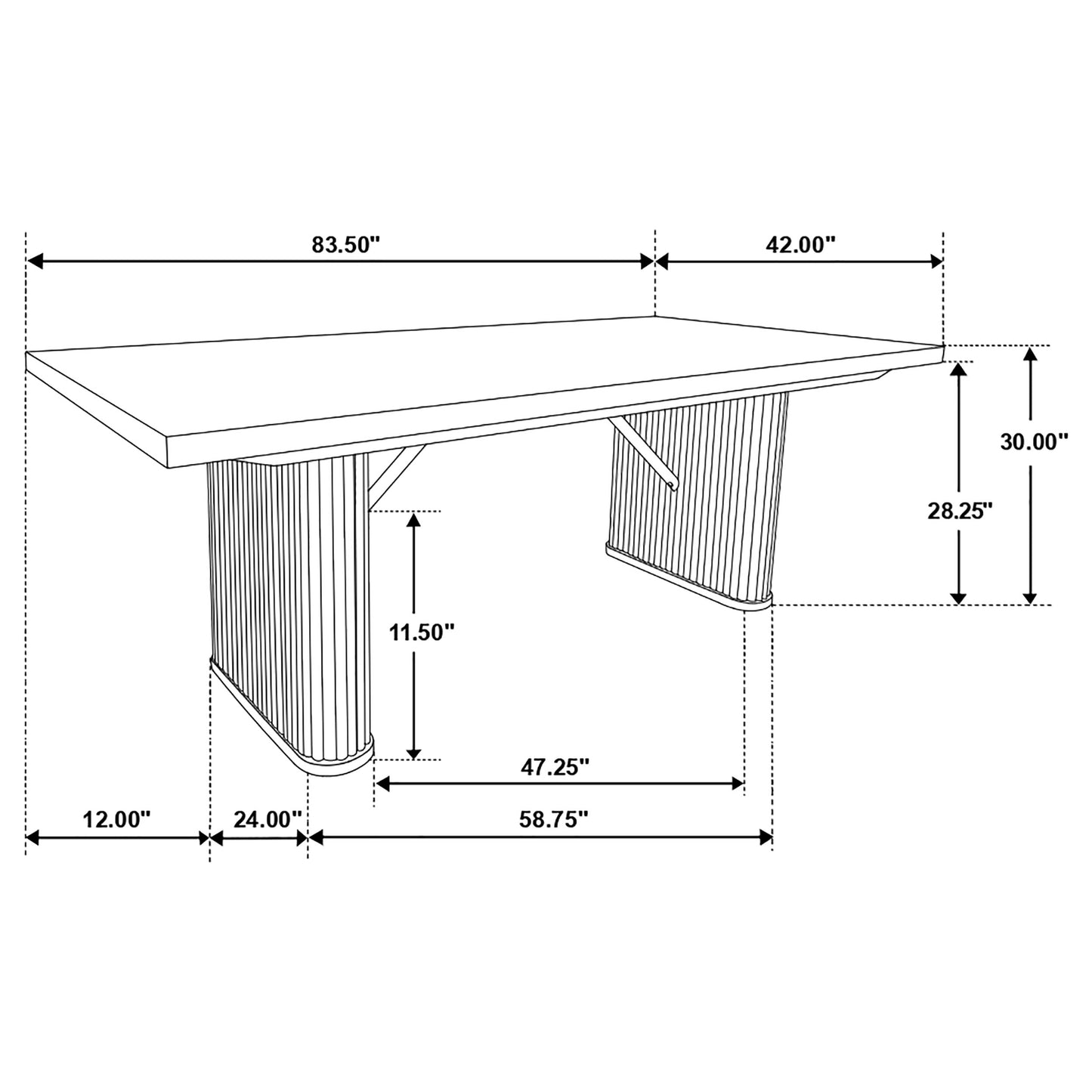 Catherine Rectangular 84-inch Wood Dining Table Black