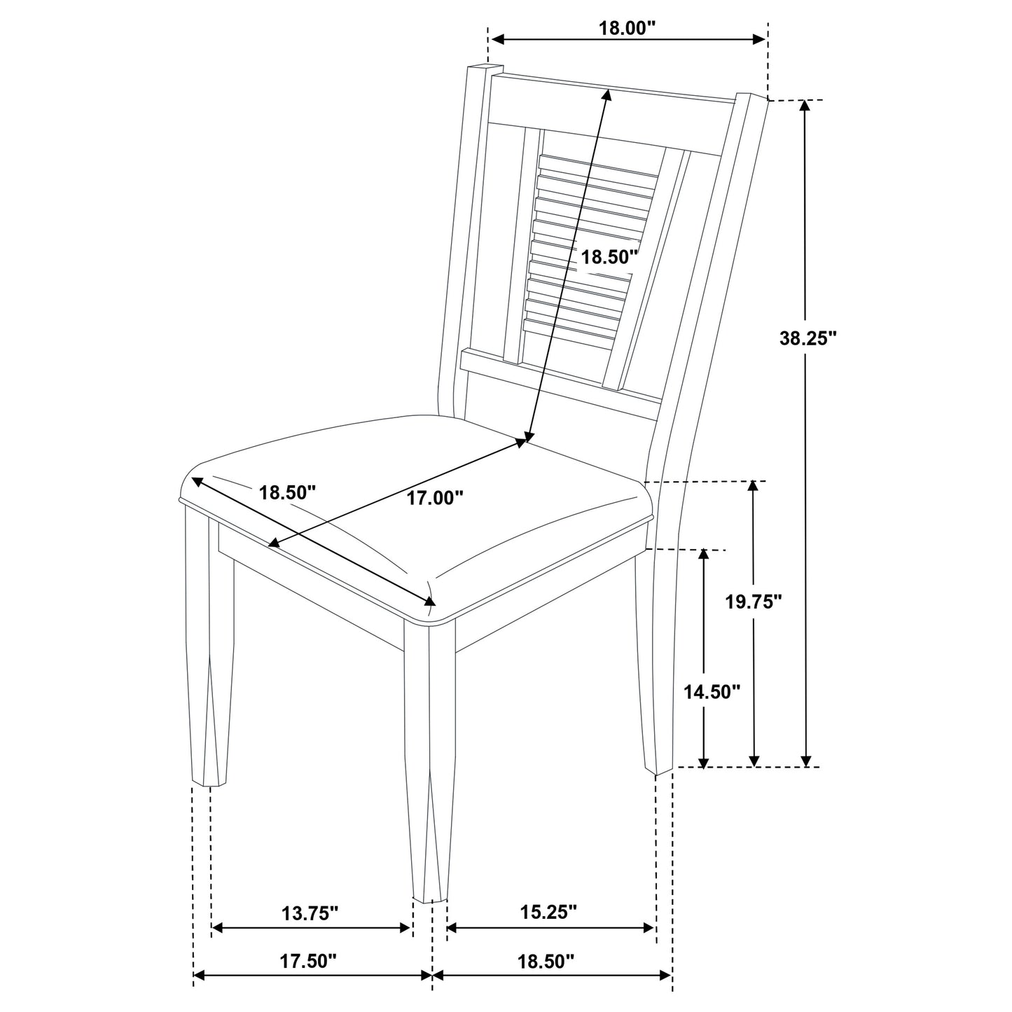 Appleton Wood Dining Side Chair Washed Black (Set of 2)