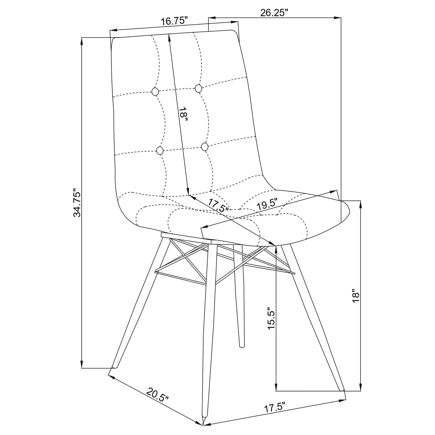 Aiken Upholstered Dining Side Chair Charcoal (Set of 4)