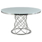 Irene Round 51-inch Glass Top Dining Table Chrome