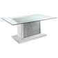 Marilyn Rectangular 72-inch Glass Top Dining Table Silver