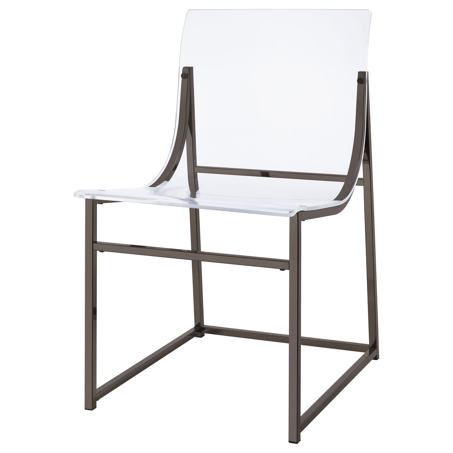 Adino Acrylic Dining Side Chair Black Nickel (Set of 2)