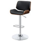 Folsom Upholstered Adjustable Bar Stool Black and Chrome