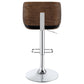 Folsom Upholstered Adjustable Bar Stool Black and Chrome