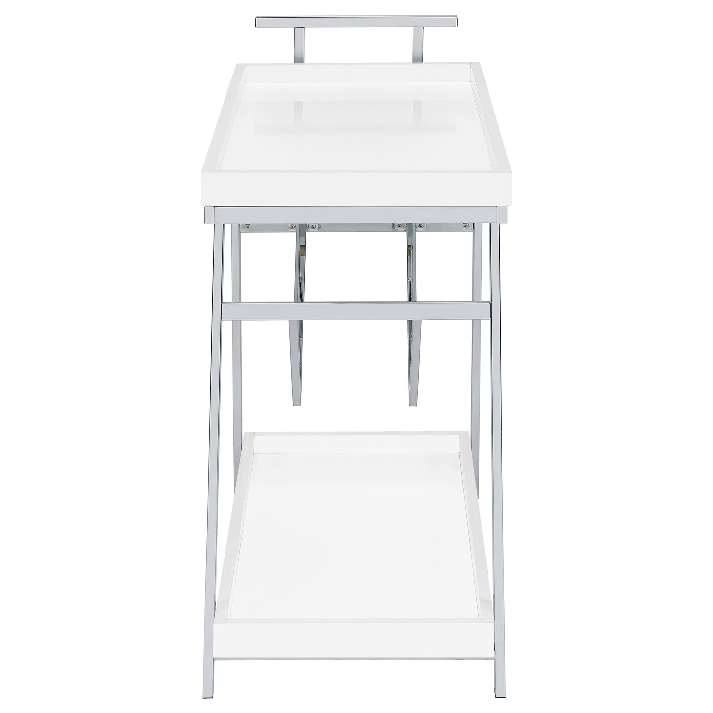 Kinney 1-drawer Engineered Wood Bar Cart White High Gloss