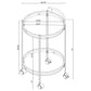 Chrissy 2-tier Round Glass Shelf Metal Bar Cart Brass