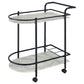 Desiree 2-tier Faux Marble Shelf Metal Bar Cart Black