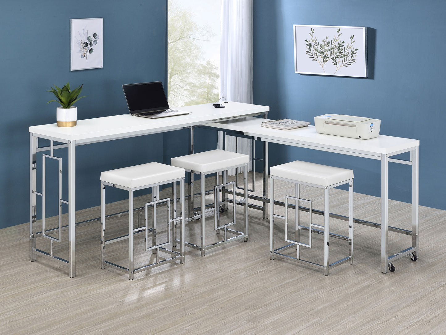 Jackson 5-piece Multipurpose Counter Height Table Set White