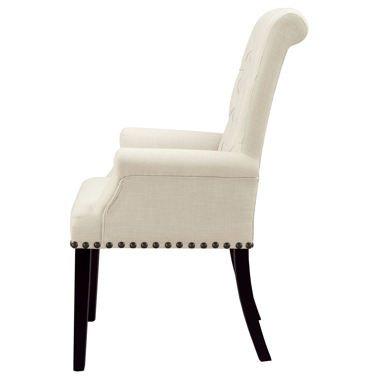 Alana Fabric Upholstered Dining Arm Chair Beige