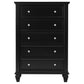 Sandy Beach 5-drawer Bedroom Chest Black