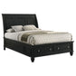 Sandy Beach Wood Queen Storage Panel Bed Black