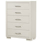 Jessica 5-drawer Bedroom Chest Cream White