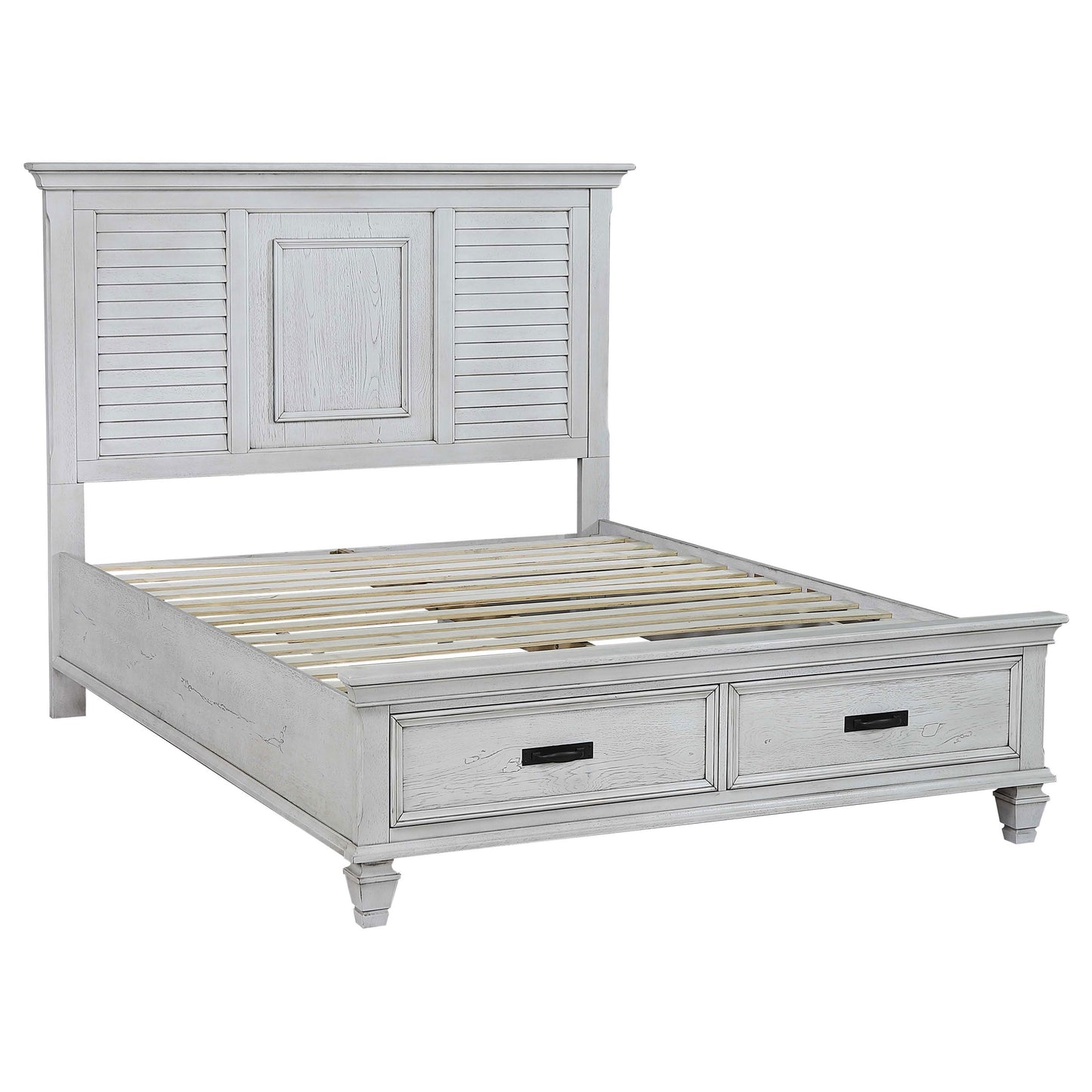 Franco 4-piece Eastern King Bedroom Set Distressed White