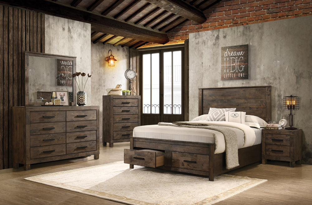 Woodmont 5-drawer Bedroom Chest Rustic Golden Brown