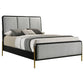 Arini Upholstered Queen Panel Bed Black and Grey