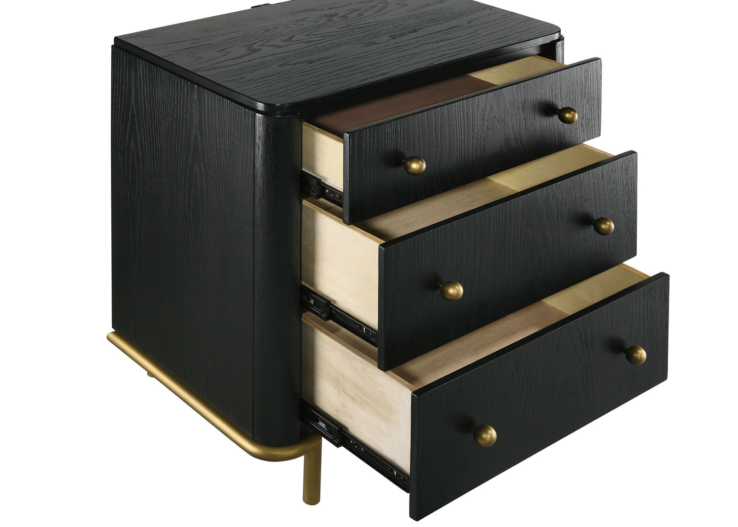 Arini 3-drawer Nightstand Black