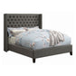 Bancroft Upholstered Eastern King Wingback Bed Grey